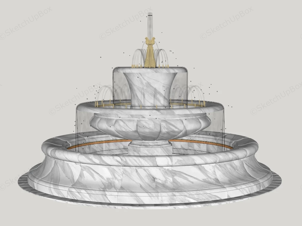 Landscape Fountain Design sketchup model preview - SketchupBox
