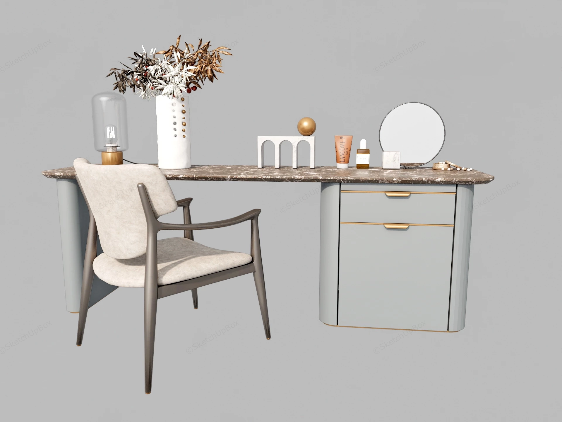 Marble Top Dressing Table sketchup model preview - SketchupBox