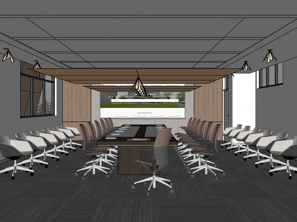 Executive Conference Room Design sketchup model preview - SketchupBox