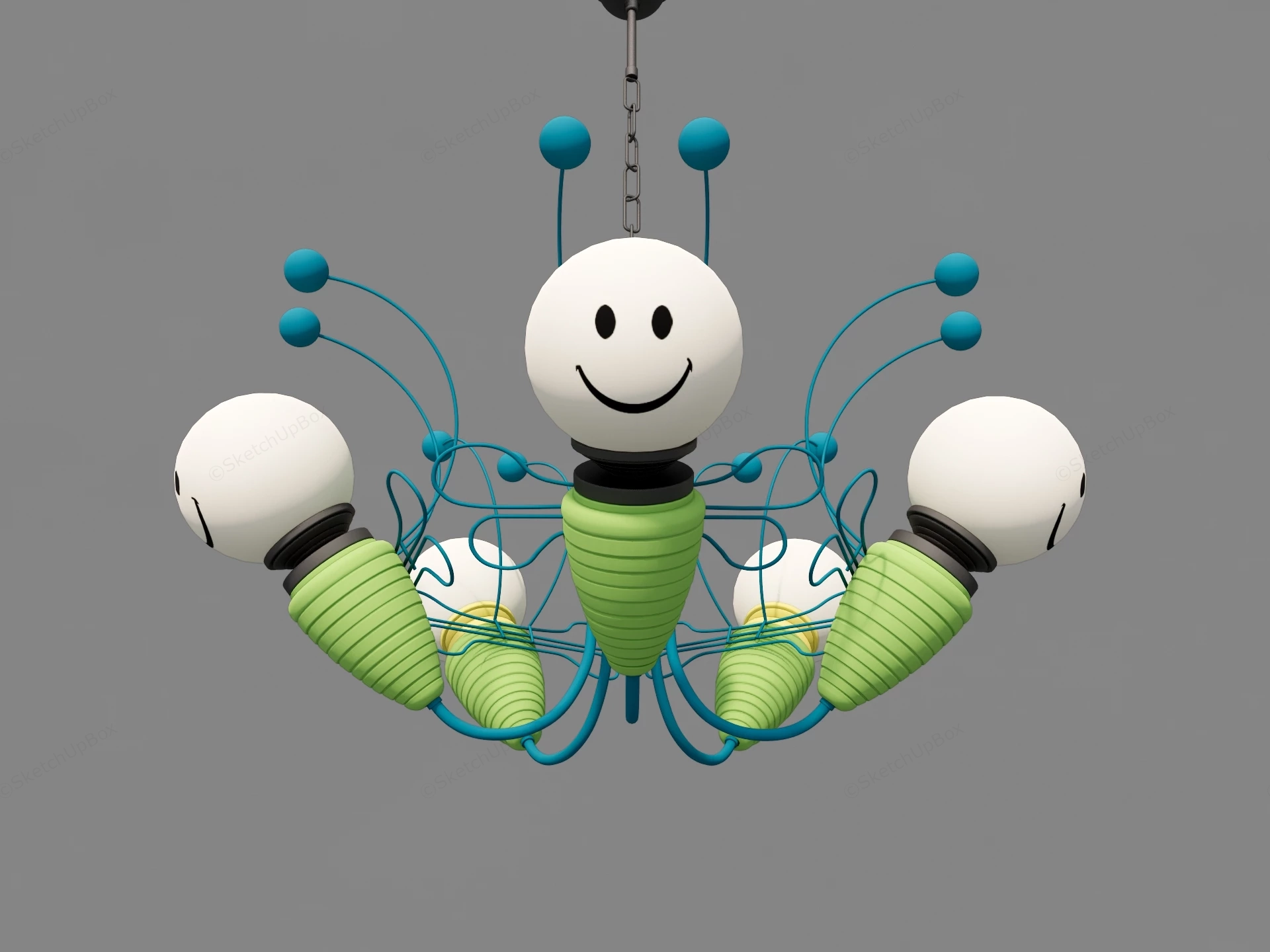 Bee Decorated Chandelier sketchup model preview - SketchupBox