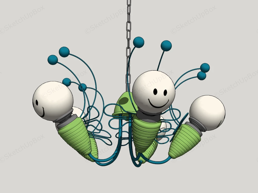 Bee Decorated Chandelier sketchup model preview - SketchupBox