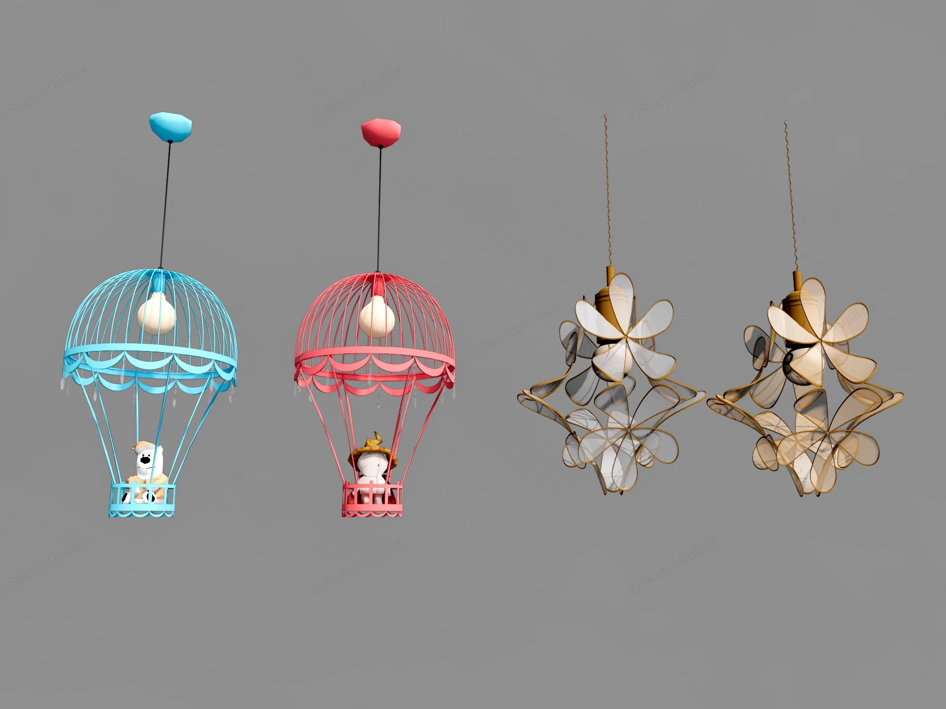 Kids Room Chandelier Lighting sketchup model preview - SketchupBox