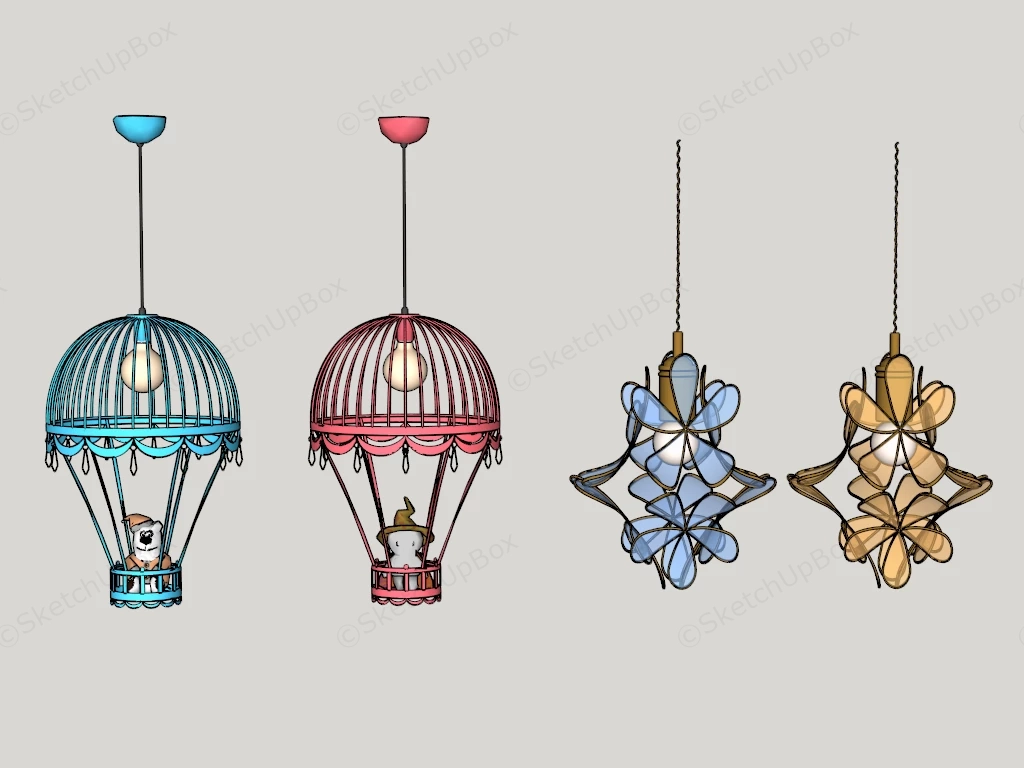 Kids Room Chandelier Lighting sketchup model preview - SketchupBox