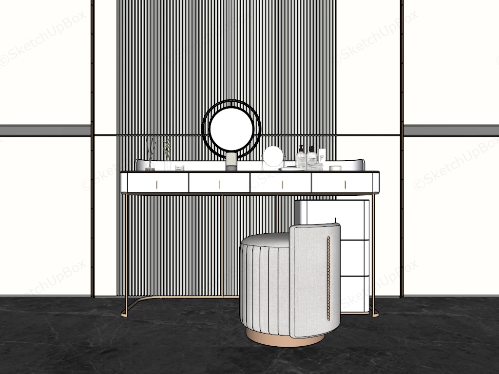 Luxury Makeup Vanity Set sketchup model preview - SketchupBox