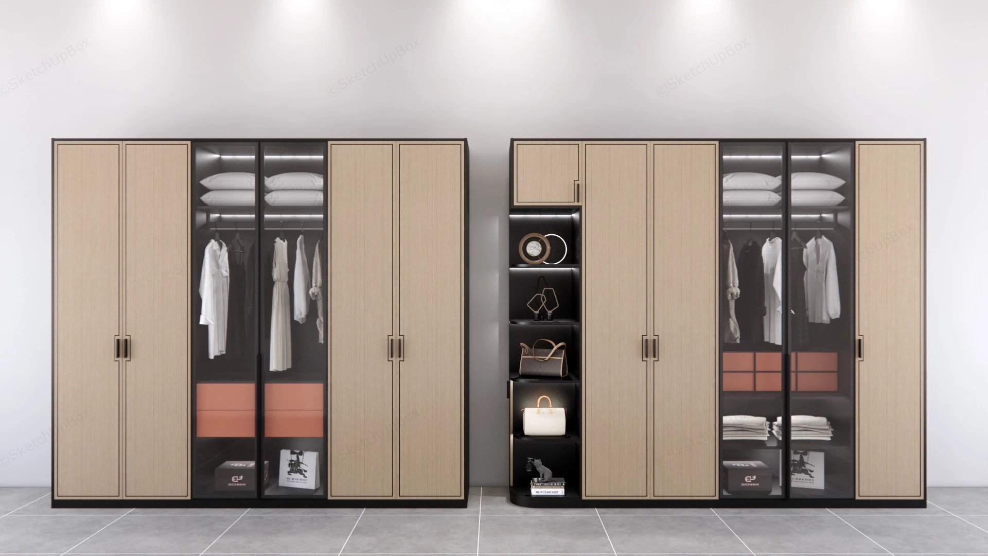 Modern Wardrobe Designs sketchup model preview - SketchupBox