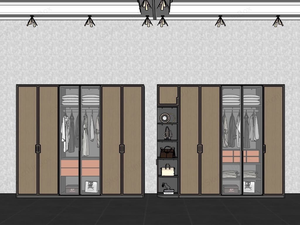 Modern Wardrobe Designs sketchup model preview - SketchupBox