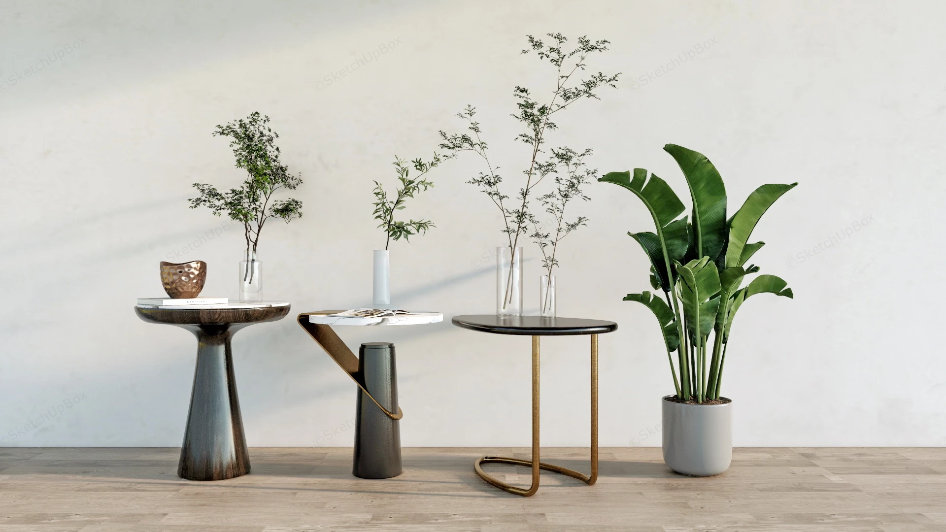 Contemporary End Tables sketchup model preview - SketchupBox