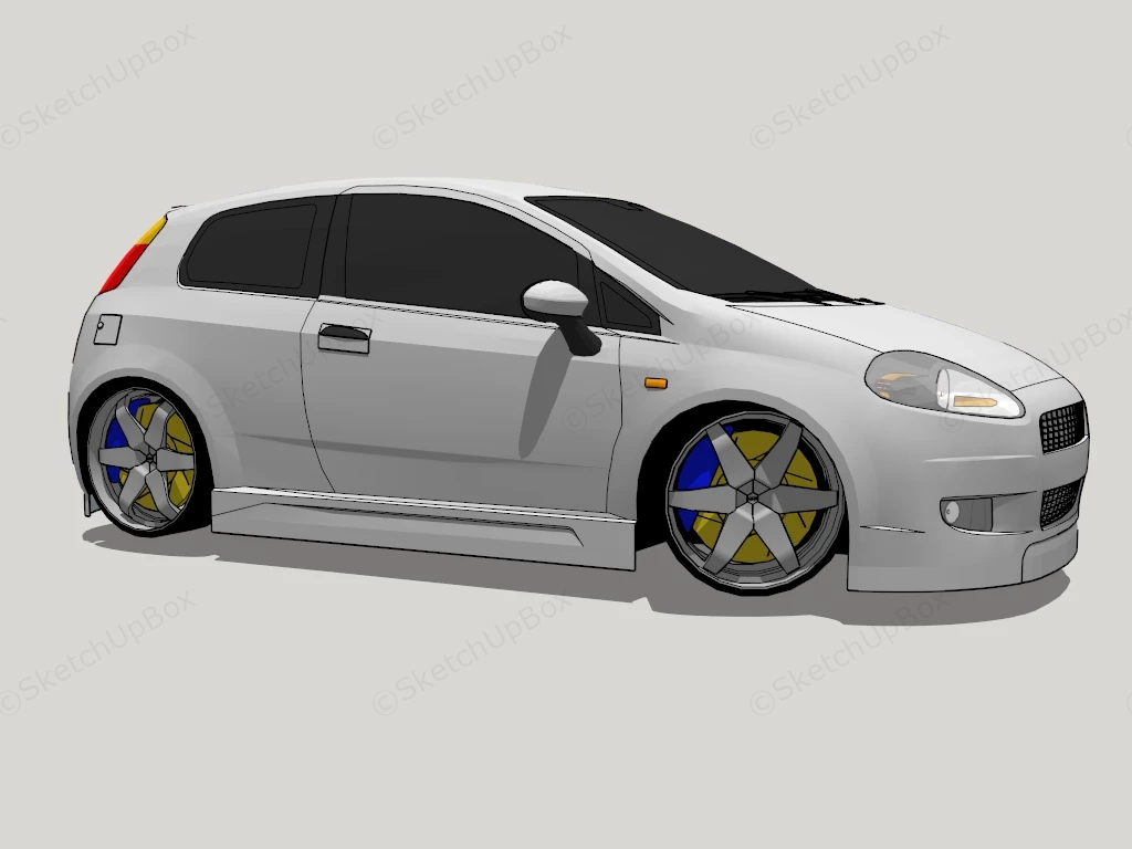 Fiat Punto 3 Door sketchup model preview - SketchupBox