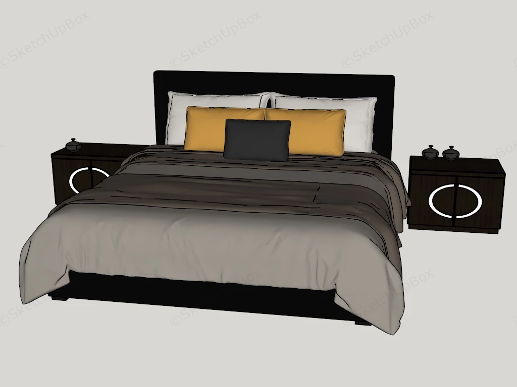 3 Piece Bedroom Furniture Set sketchup model preview - SketchupBox