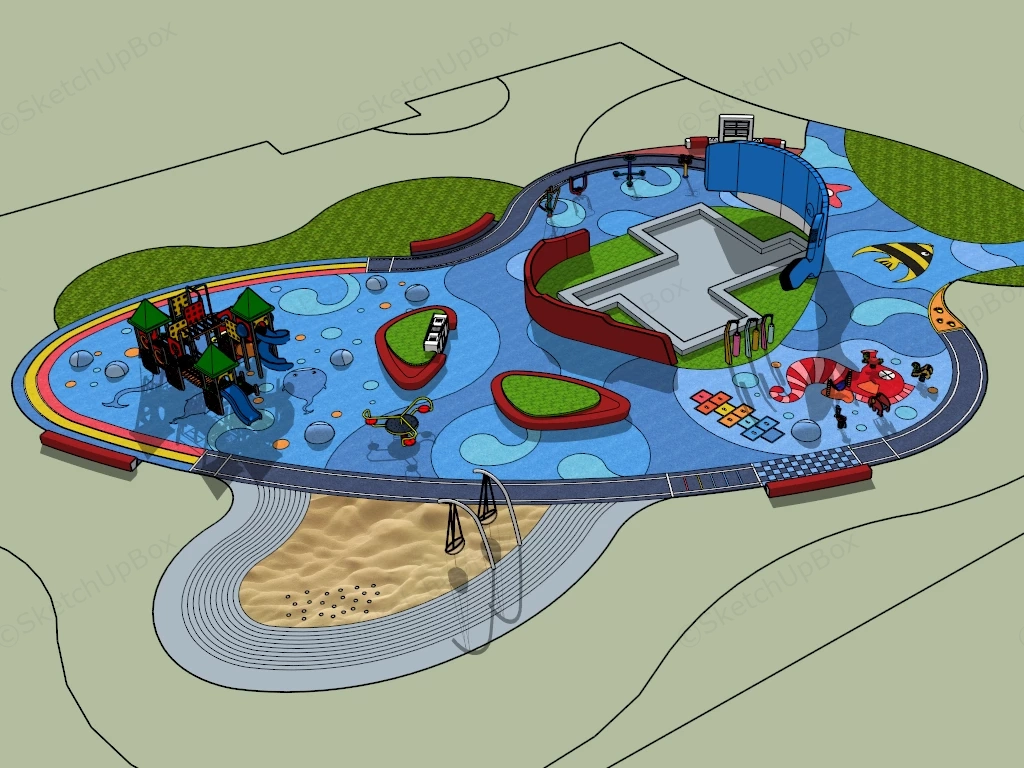 Preschool Playground Structures sketchup model preview - SketchupBox