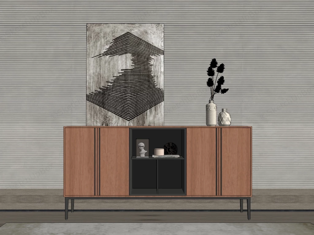 Entryway Accent Cabinet sketchup model preview - SketchupBox