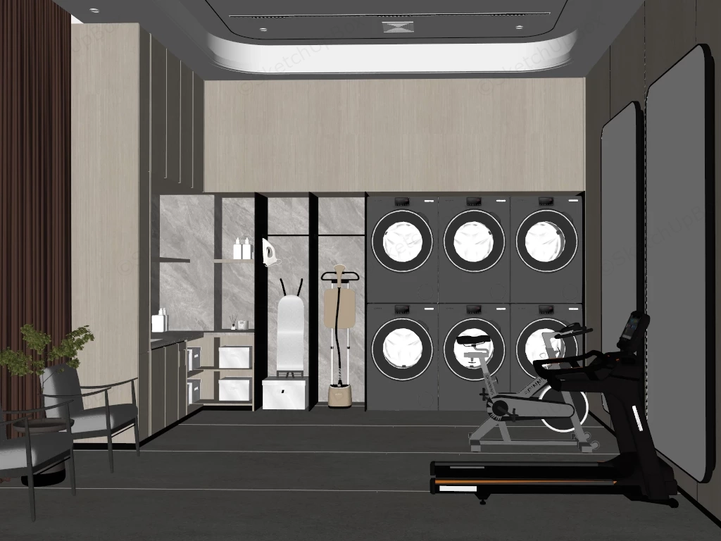 Laundry Room Interior Design sketchup model preview - SketchupBox