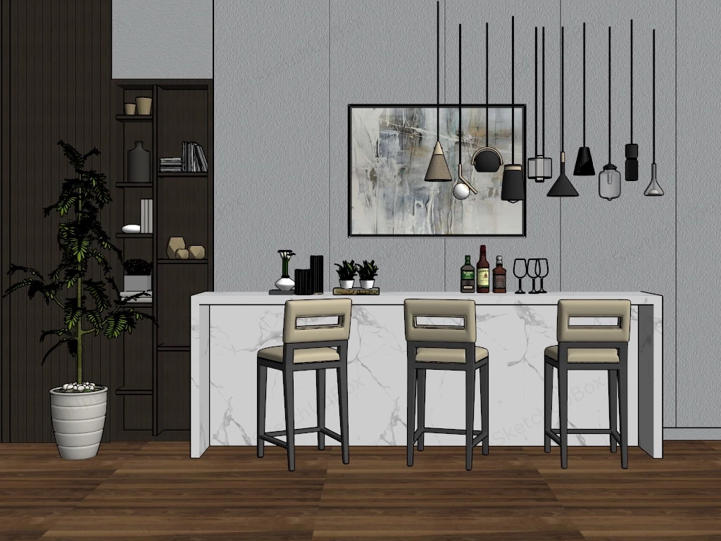 Home Mini Bar Design sketchup model preview - SketchupBox
