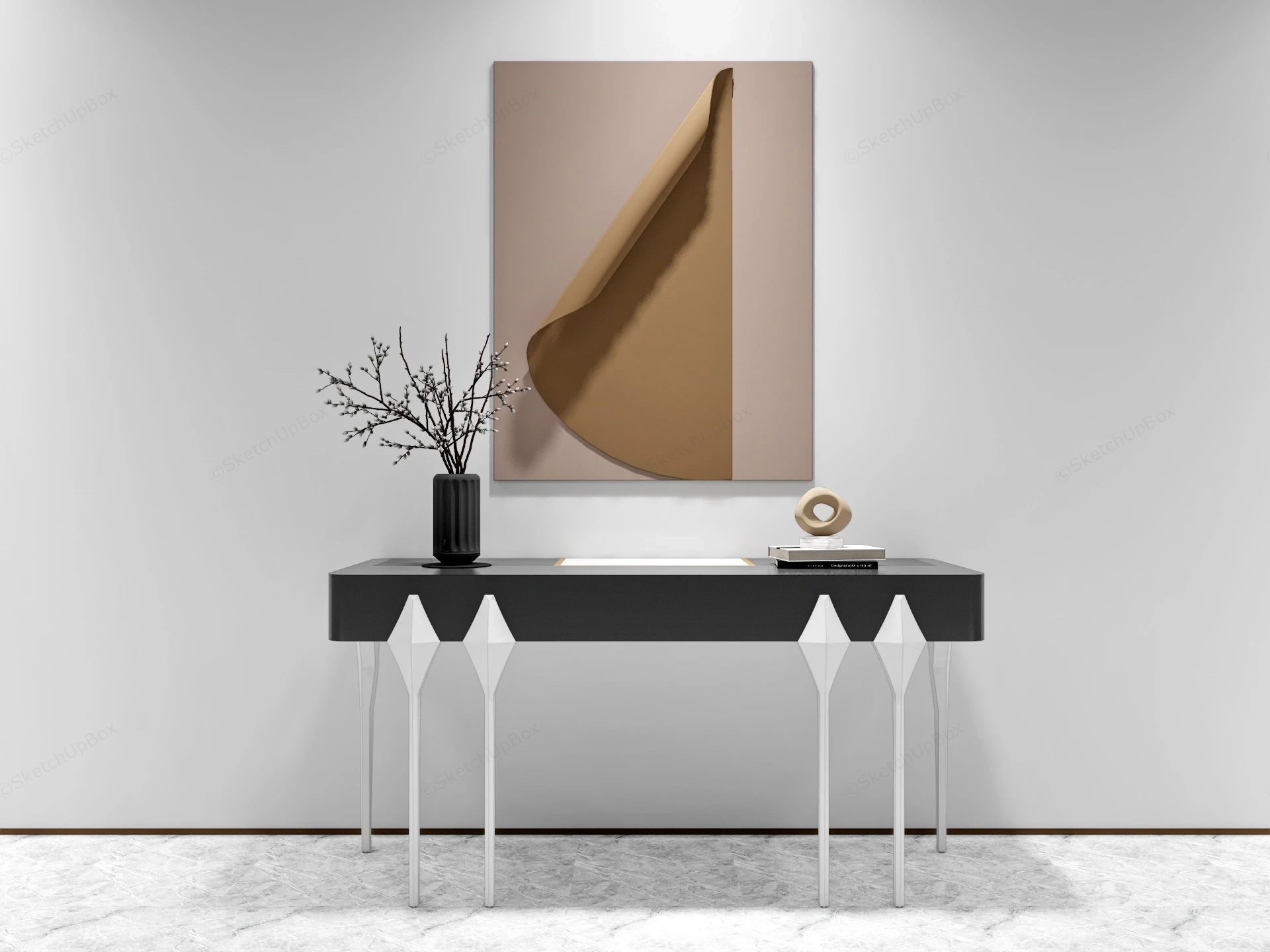 Minimalist Console Table sketchup model preview - SketchupBox