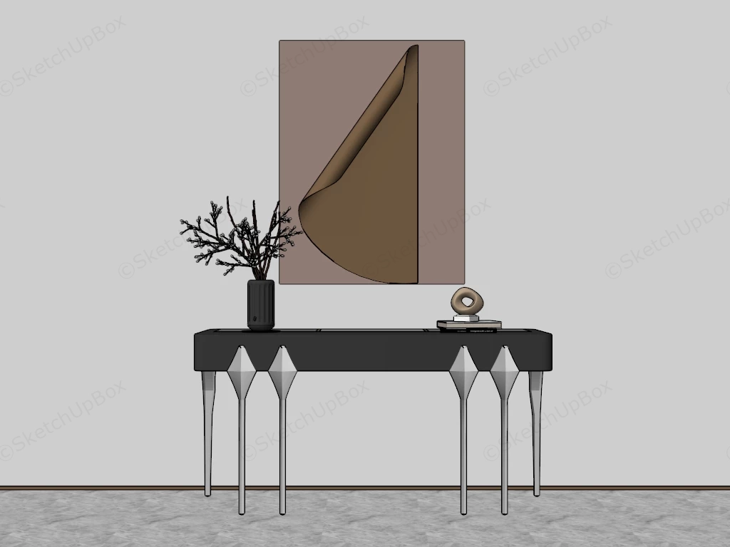 Minimalist Console Table sketchup model preview - SketchupBox