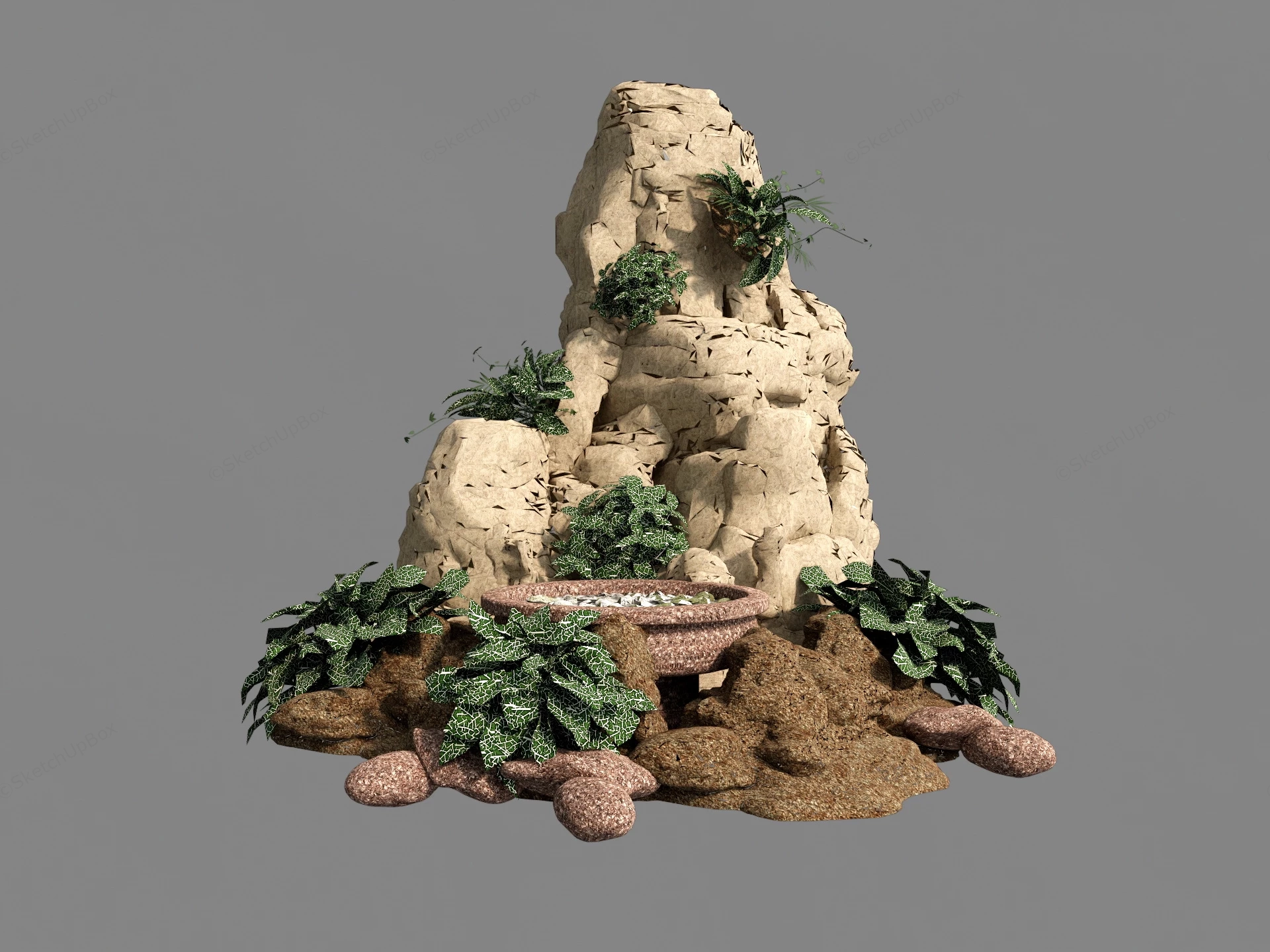 Small Rock Garden sketchup model preview - SketchupBox