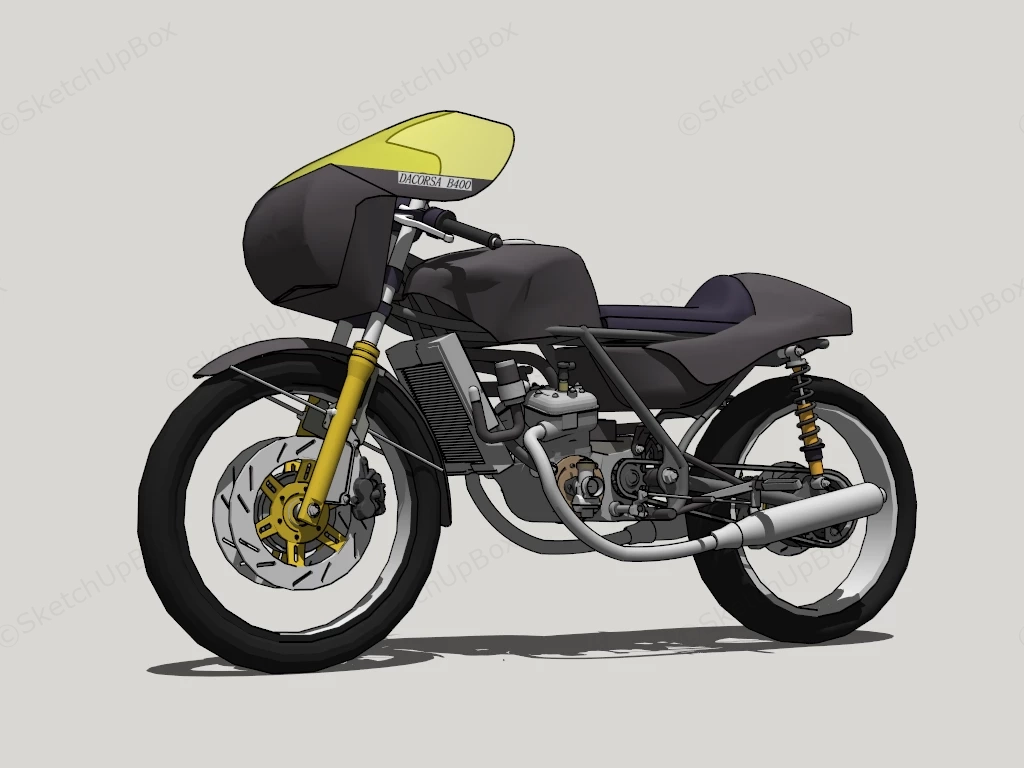 Black Sports Bike sketchup model preview - SketchupBox