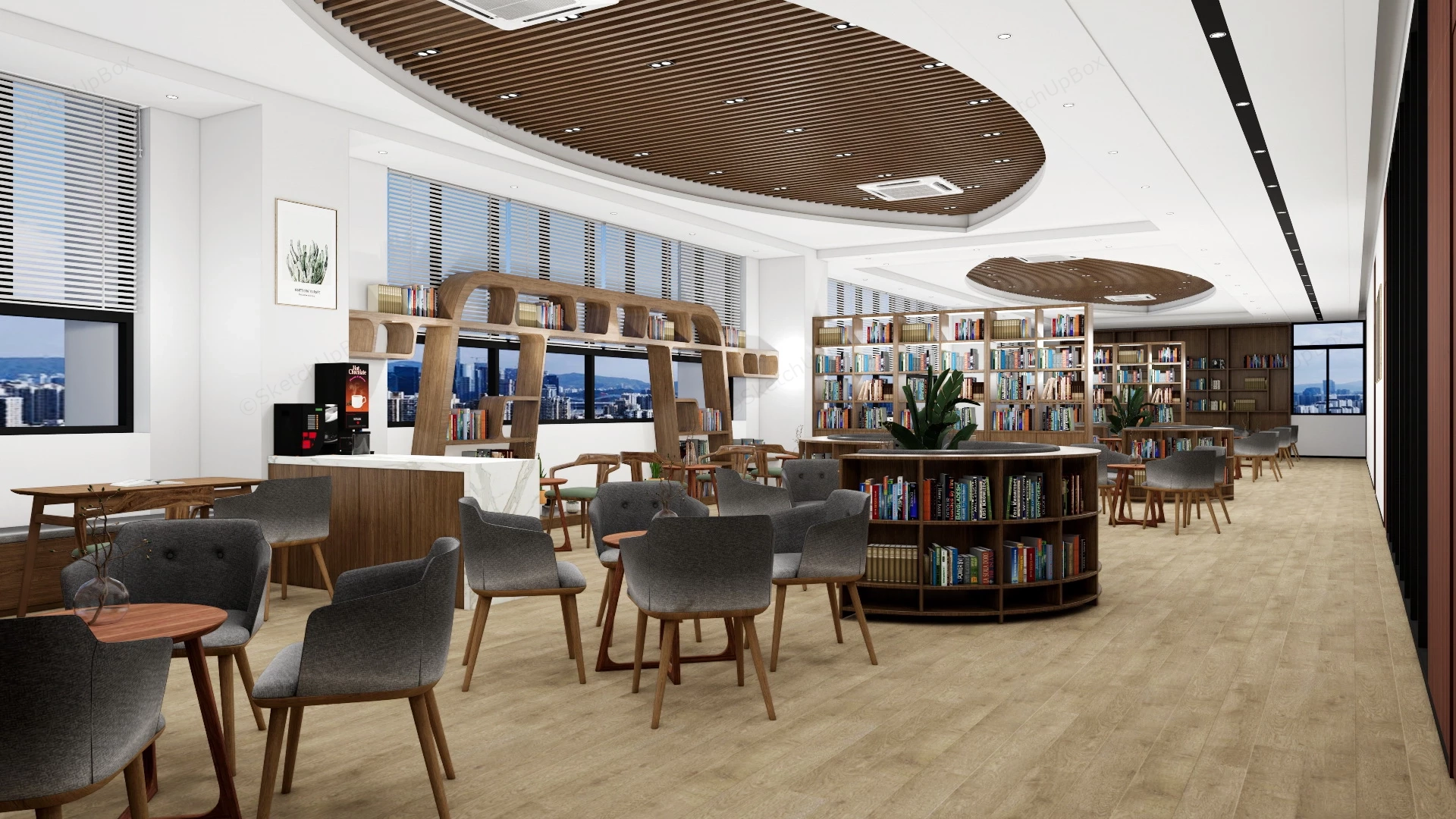 Community Library Reading Room sketchup model preview - SketchupBox
