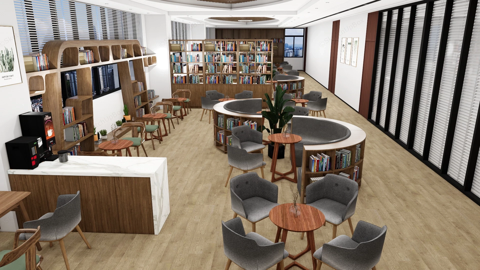 Community Library Reading Room sketchup model preview - SketchupBox
