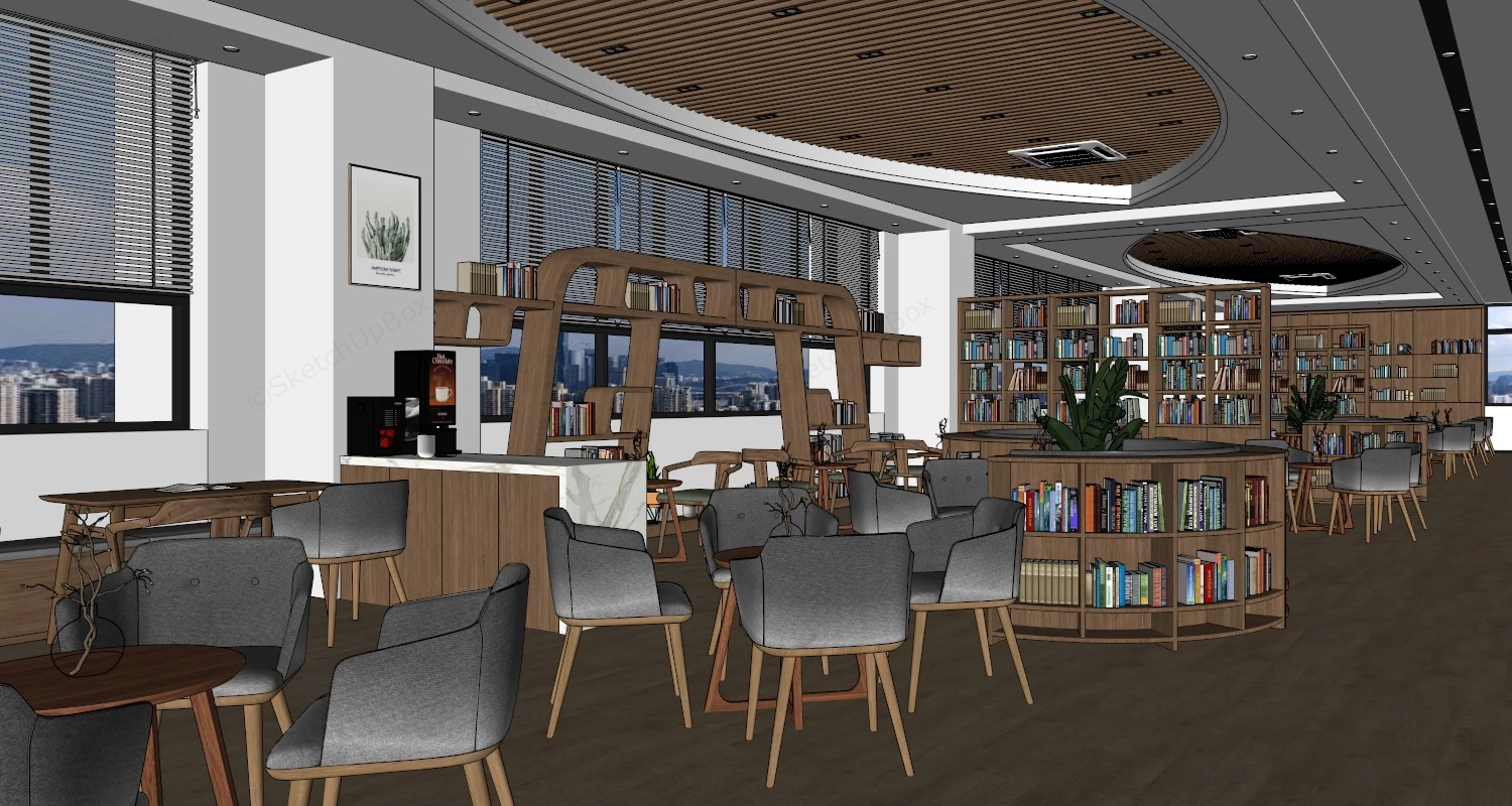 Community Library Reading Room sketchup model preview - SketchupBox