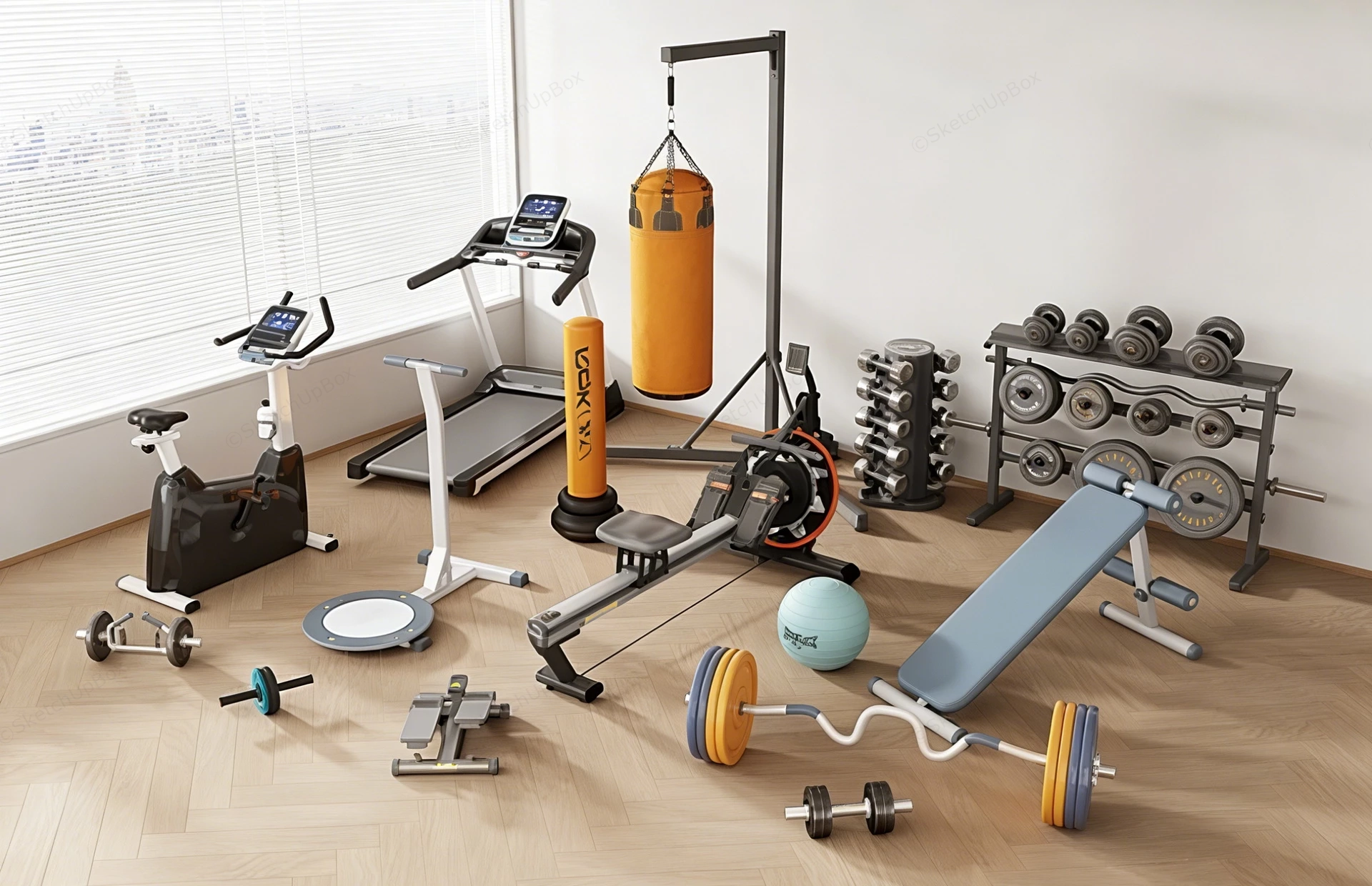 Home Gym Equipment sketchup model preview - SketchupBox