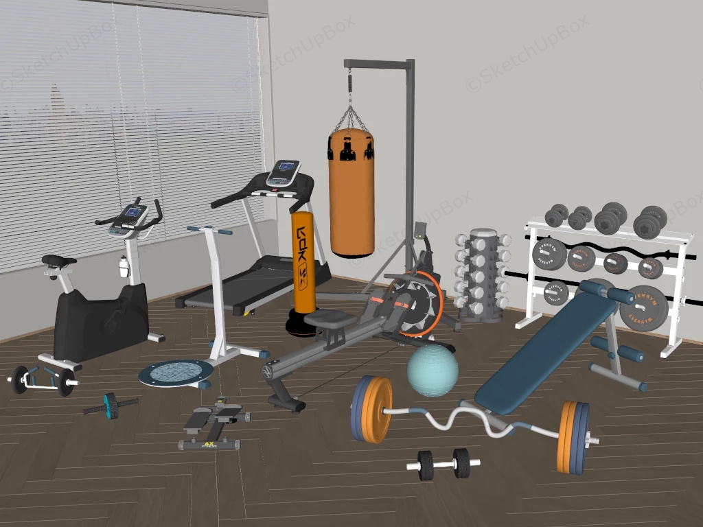 Home Gym Equipment sketchup model preview - SketchupBox