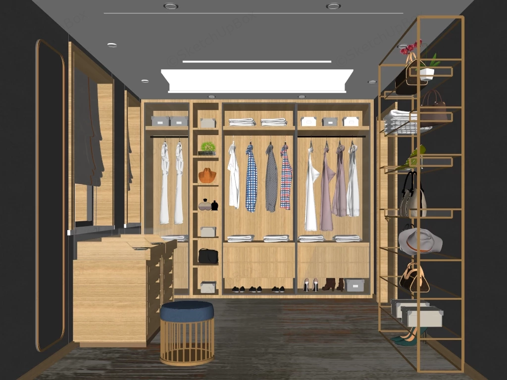 Organic Modern Dressing Room sketchup model preview - SketchupBox