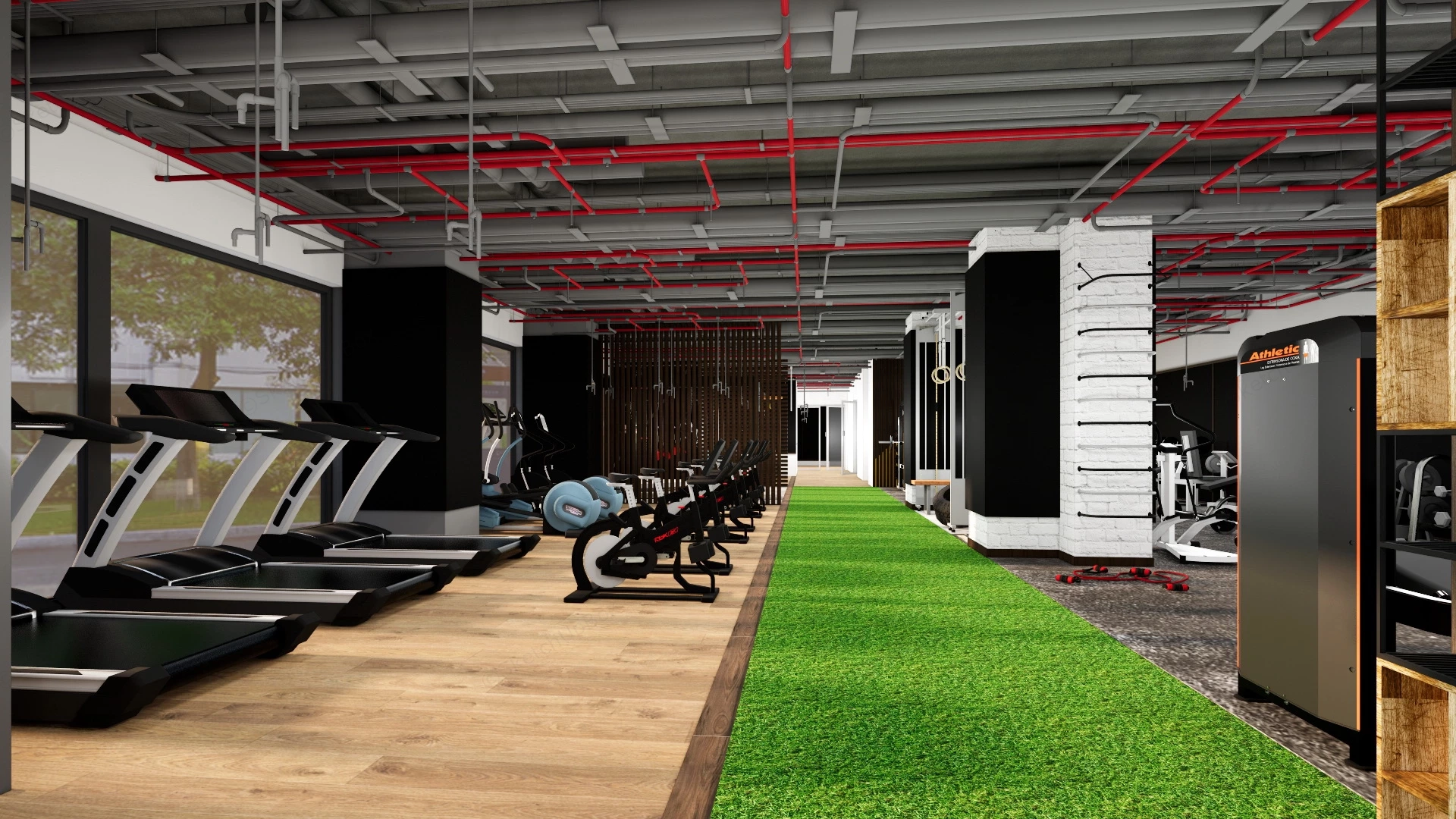 Industrial Gym Fitness Center sketchup model preview - SketchupBox
