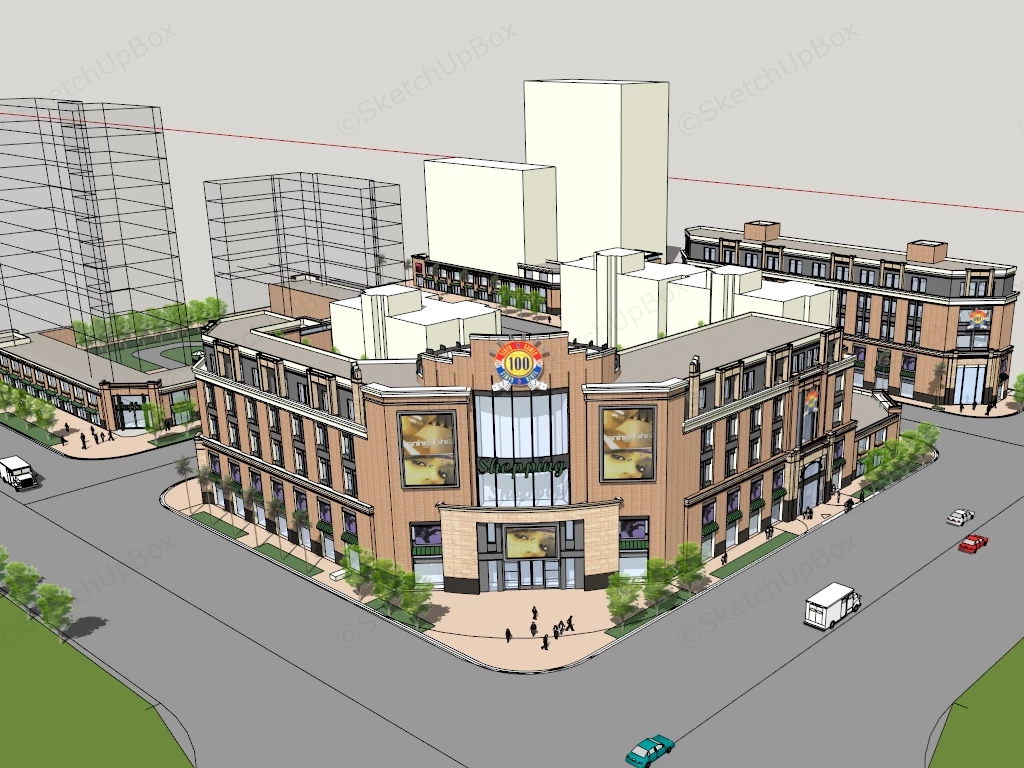 Shopping Malls And Retail Buildings sketchup model preview - SketchupBox