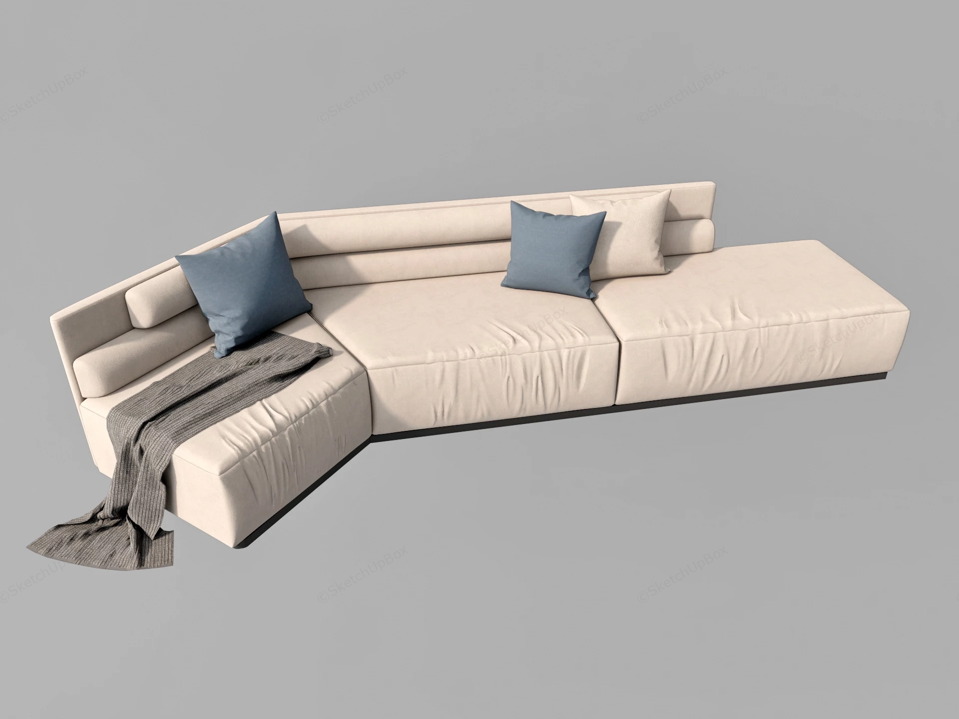 Angled Sectional Sofa sketchup model preview - SketchupBox