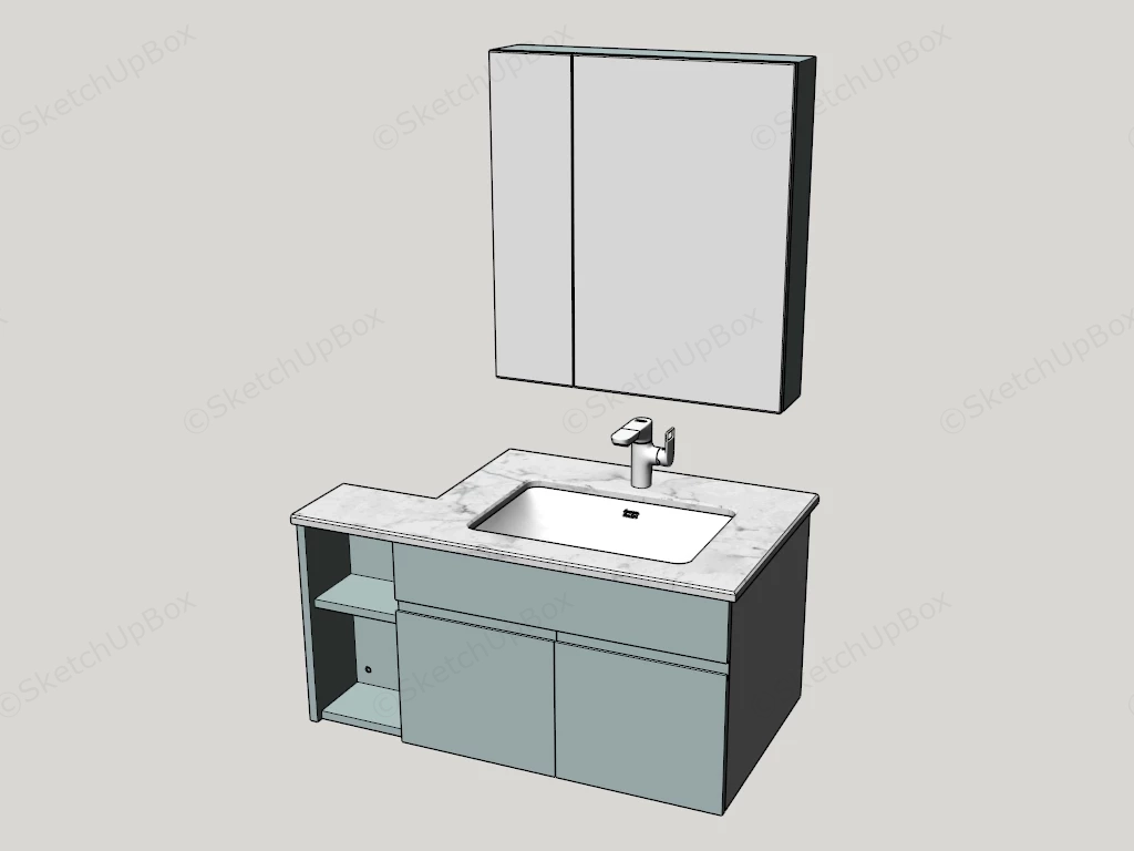 Single Bathroom Vanity sketchup model preview - SketchupBox