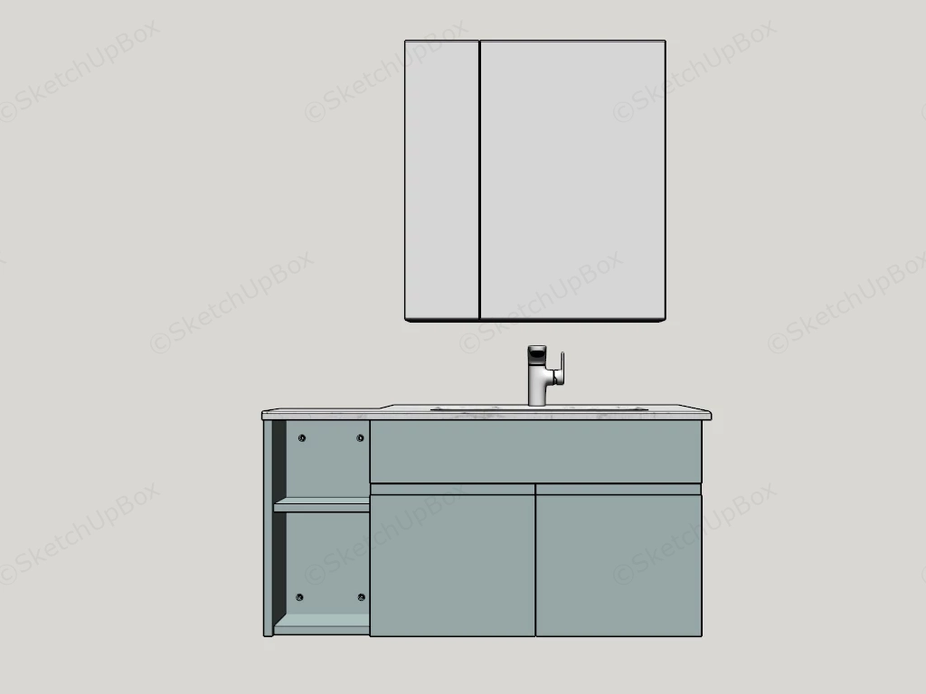 Single Bathroom Vanity sketchup model preview - SketchupBox