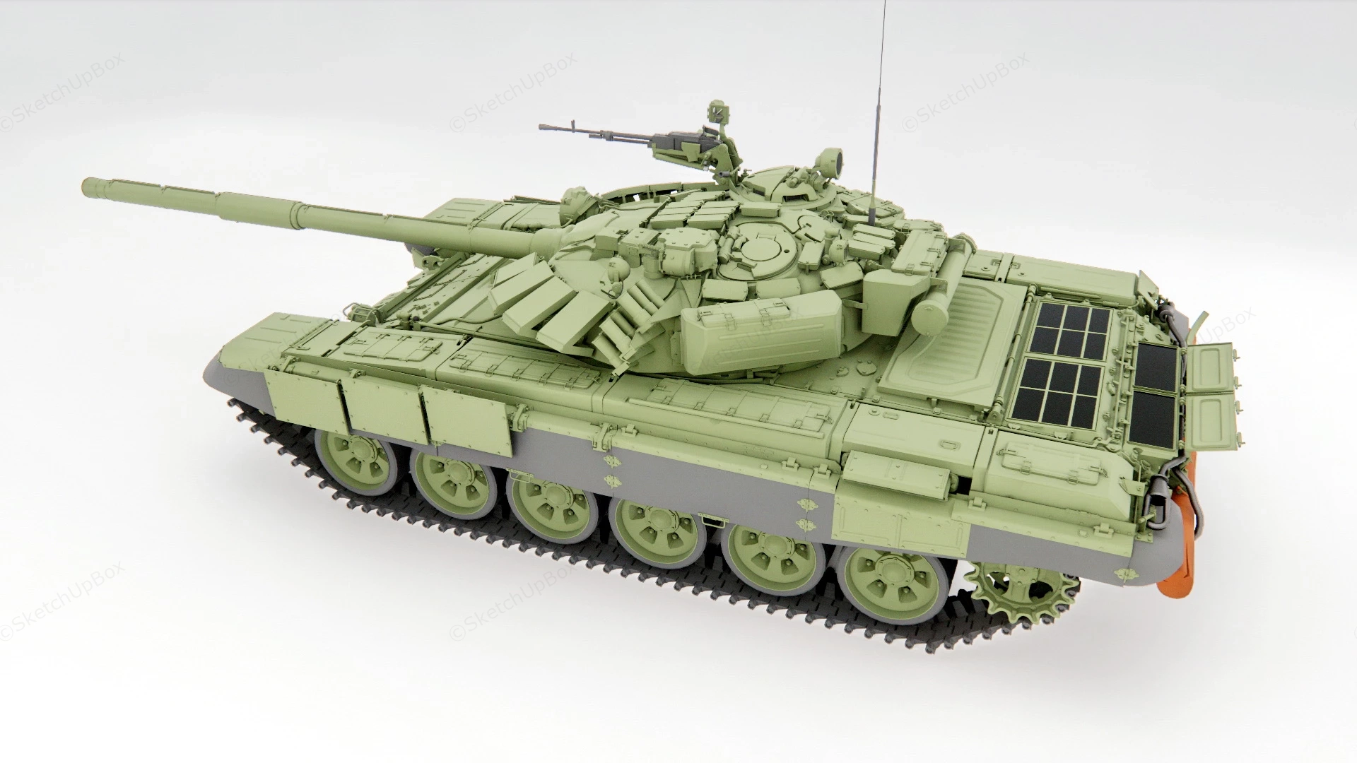 T 90 Main Battle Tank sketchup model preview - SketchupBox