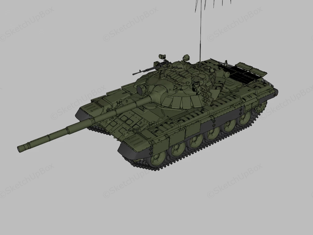 T 90 Main Battle Tank sketchup model preview - SketchupBox
