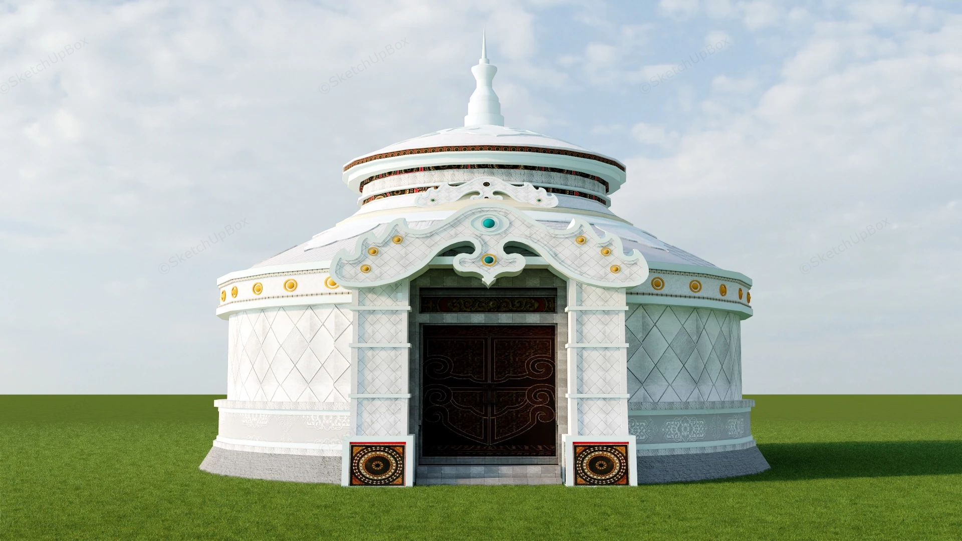 Mongolian Yurt sketchup model preview - SketchupBox