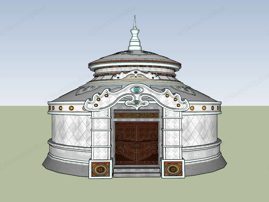 Mongolian Yurt sketchup model preview - SketchupBox