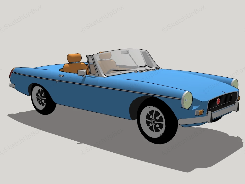 MG MGB Roadster sketchup model preview - SketchupBox