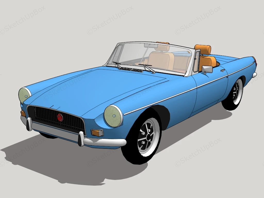 MG MGB Roadster sketchup model preview - SketchupBox