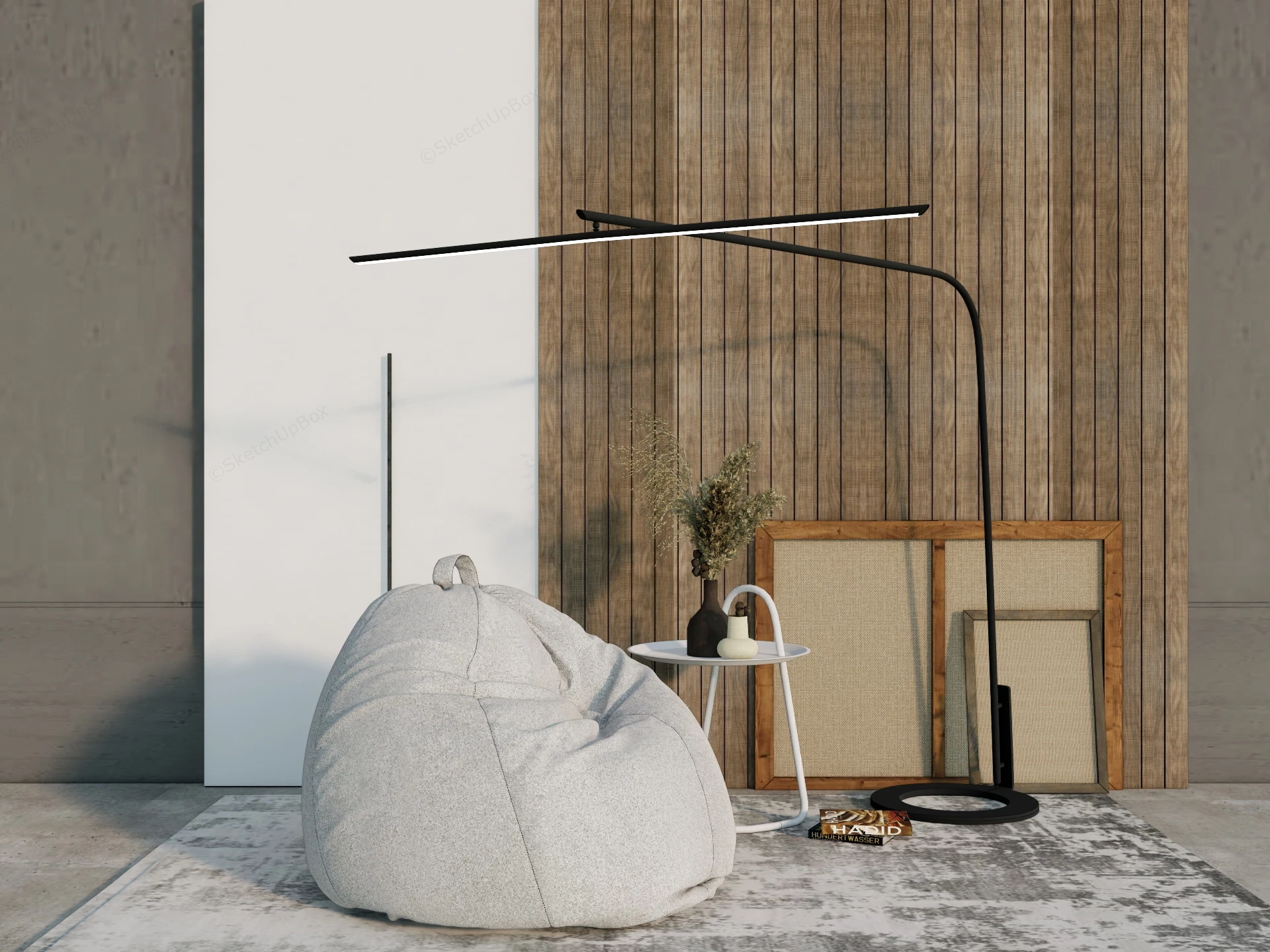 Bean Bag Chair And Side Table sketchup model preview - SketchupBox