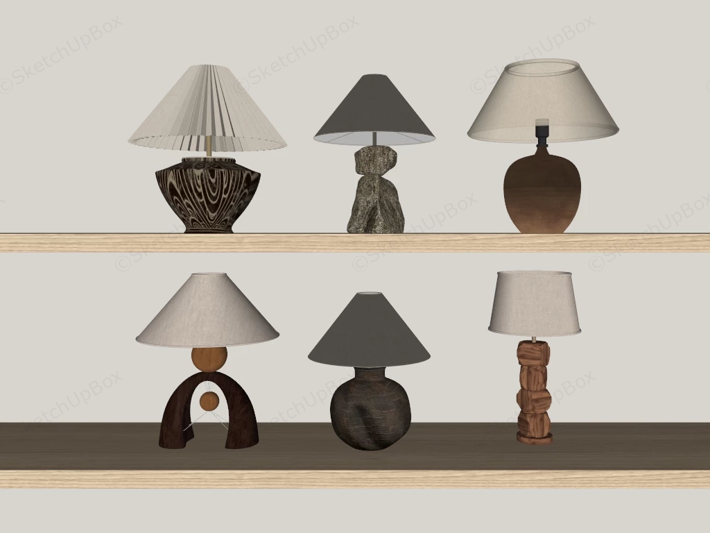 Wabi Sabi Style Table Lamps sketchup model preview - SketchupBox