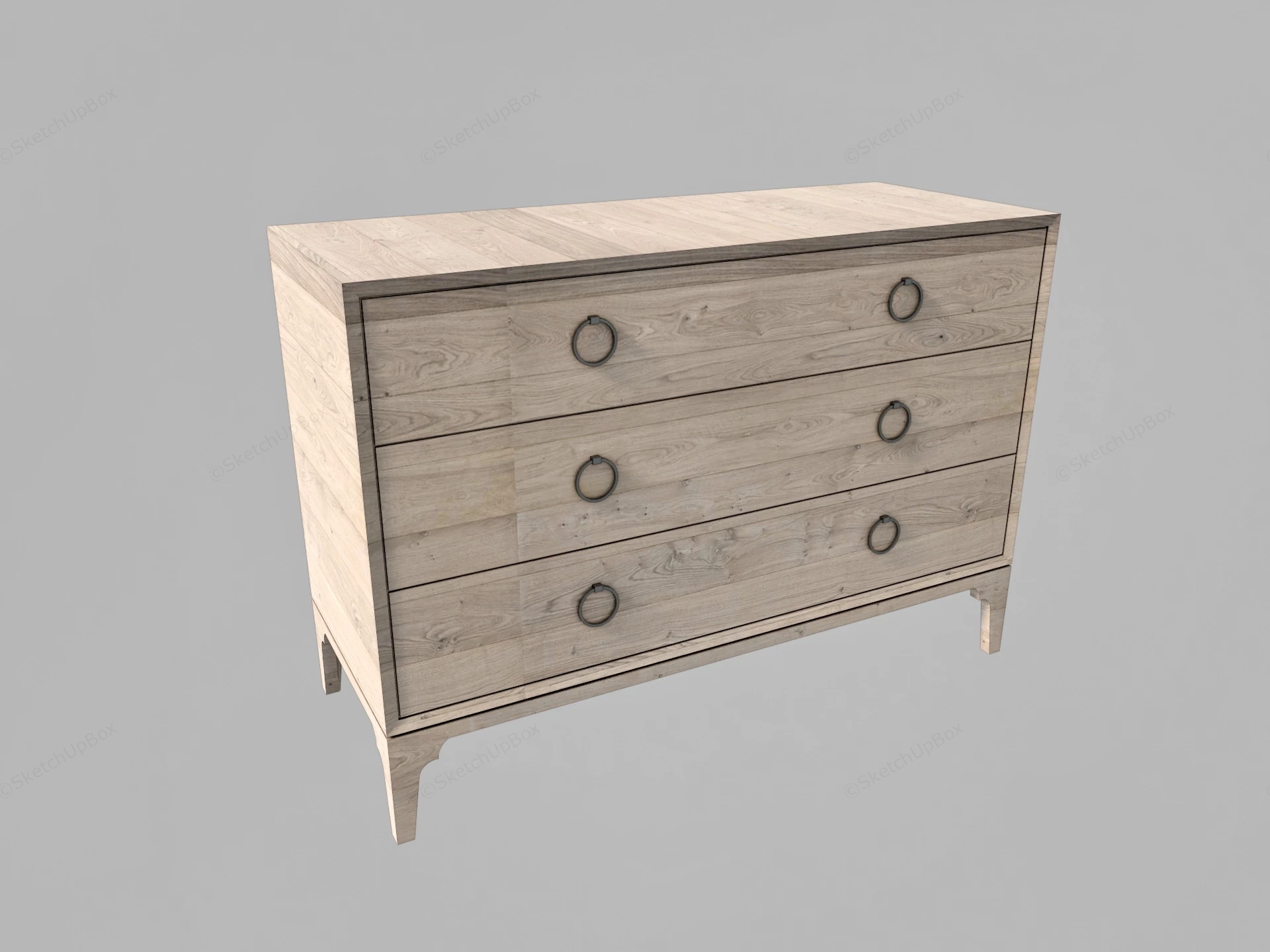 Rustic Wooden Dresser sketchup model preview - SketchupBox