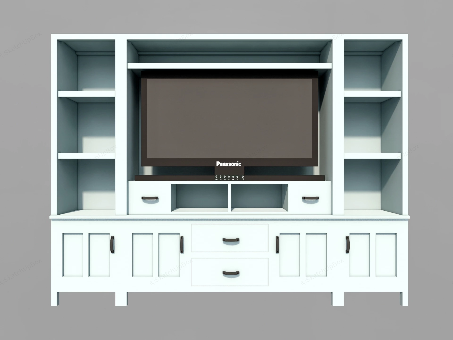 TV Media Storage Unit sketchup model preview - SketchupBox