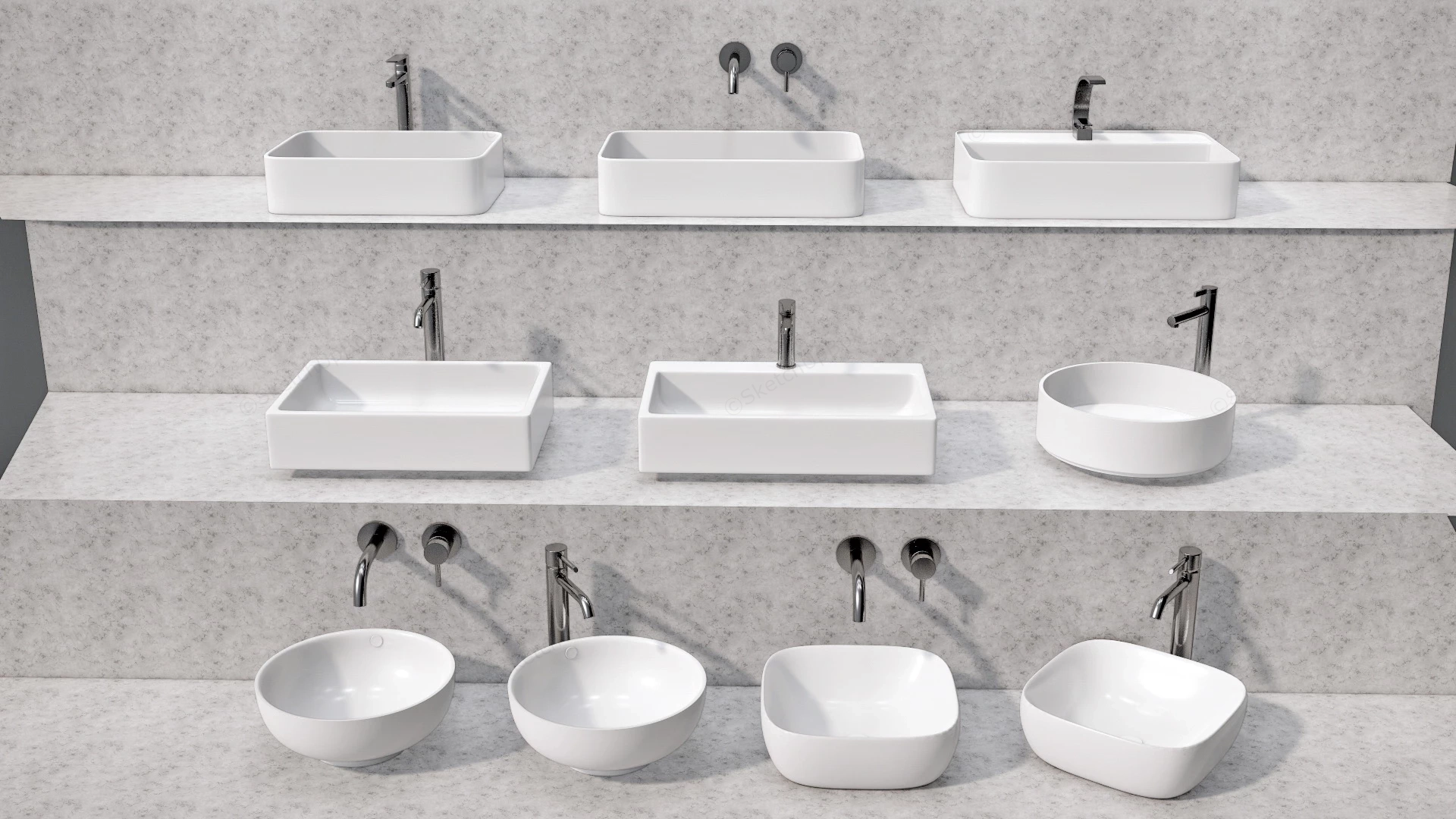 Wash Basin Sinks sketchup model preview - SketchupBox