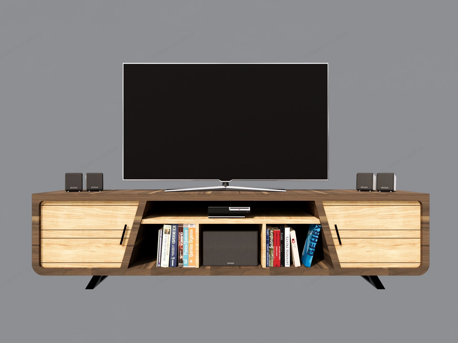 TV Console Cabinet sketchup model preview - SketchupBox