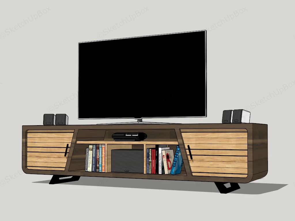 TV Console Cabinet sketchup model preview - SketchupBox