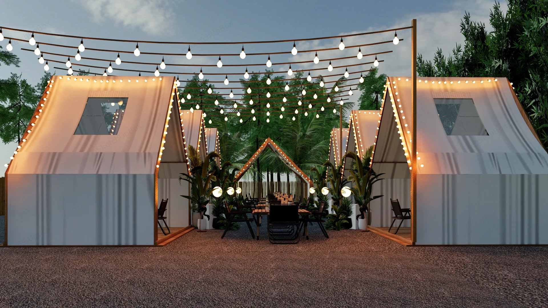 Camping Party Tent sketchup model preview - SketchupBox