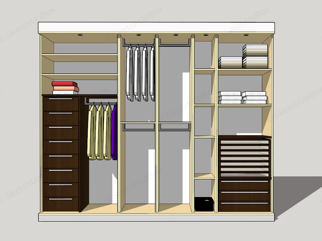 Wardrobe Interior Ideas sketchup model preview - SketchupBox