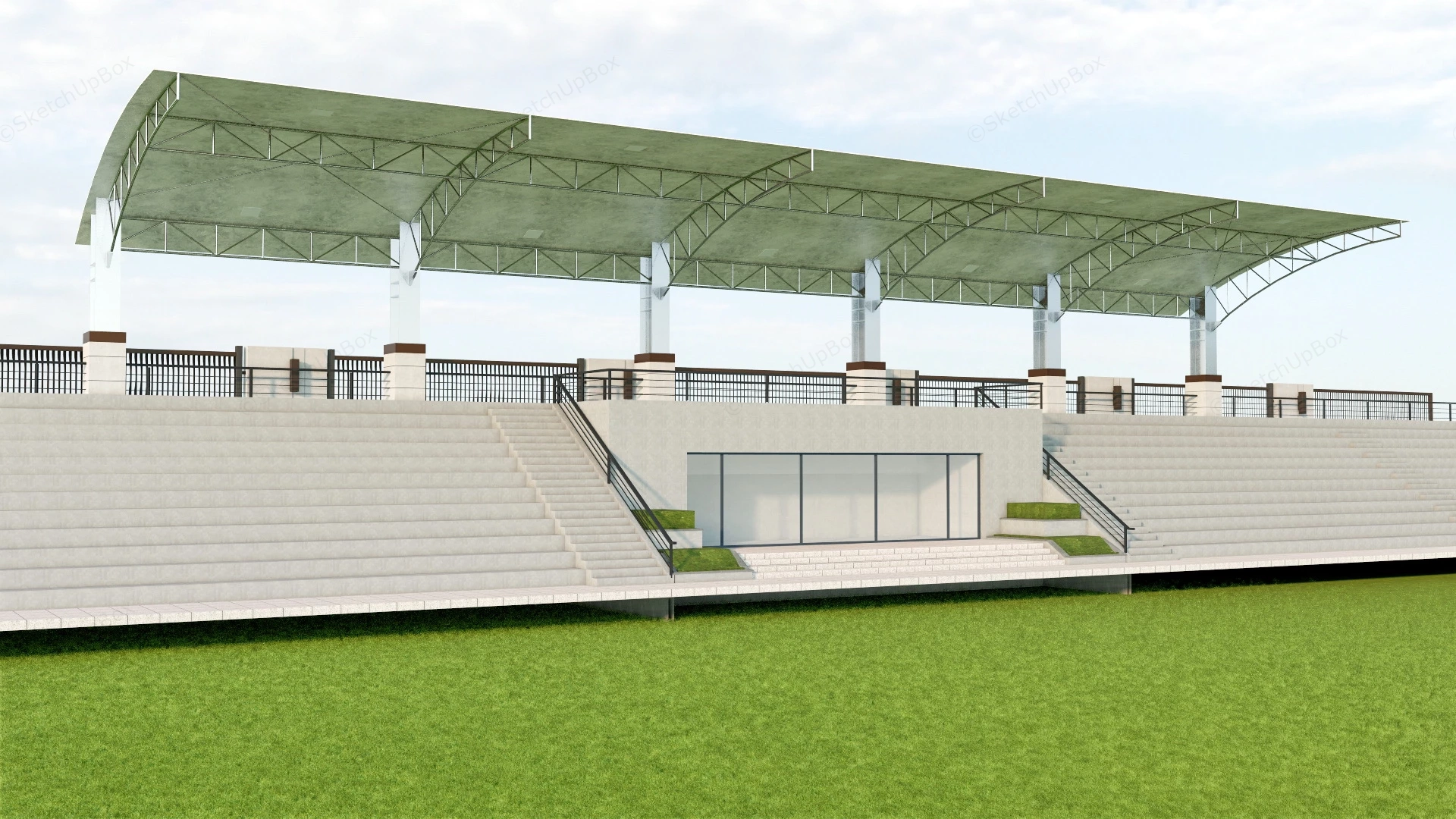 Stadium Grandstand sketchup model preview - SketchupBox