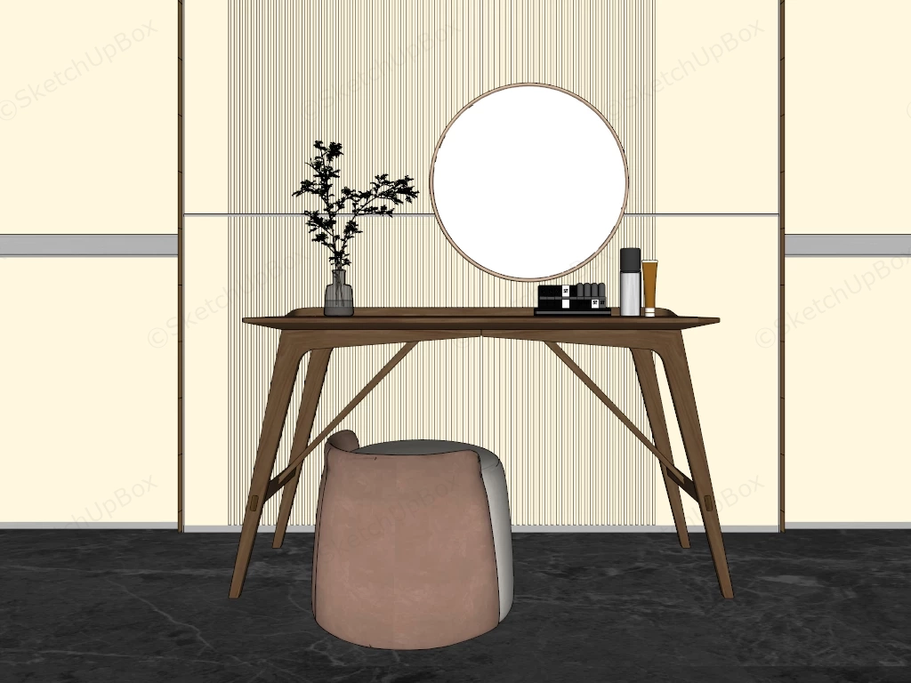 Solid Wood Dressing Table Set sketchup model preview - SketchupBox