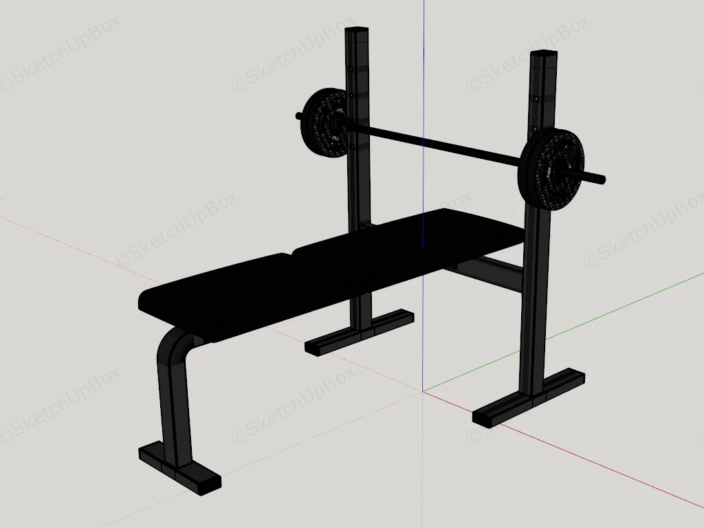 Weight Bench With Weights sketchup model preview - SketchupBox